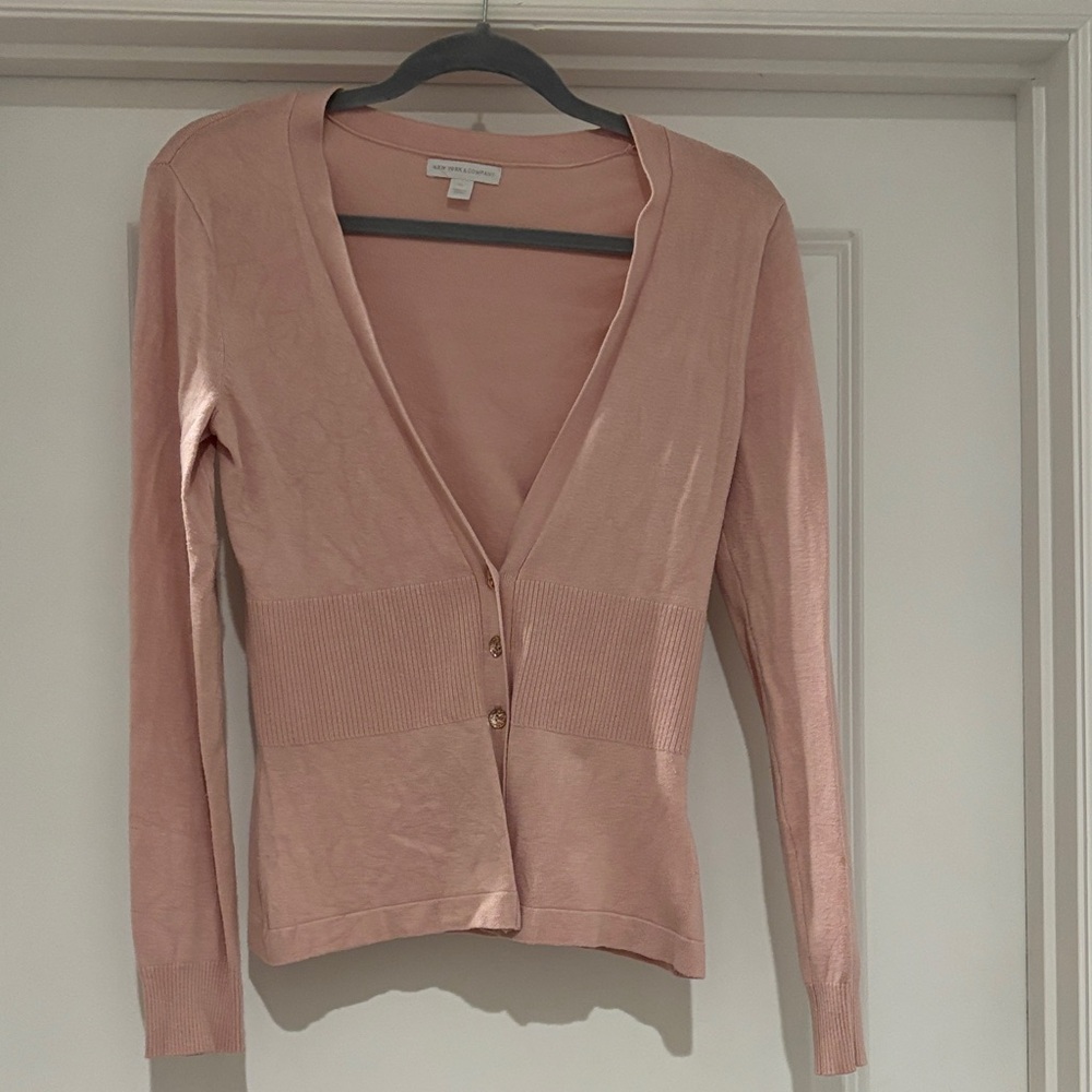 New York & Company Blush Cardigan Sweater